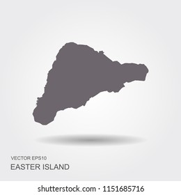 Easter Island or Rapa Nui political map with shadow