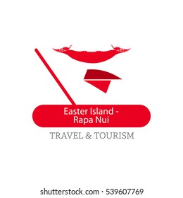 Easter Island Rapa Nui The Travel Destination logo - Vector travel company logo design - Country Flag Travel and Tourism concept t shirt graphics - vector illustration
