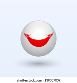 Easter Island Round Flag. Vector illustration.