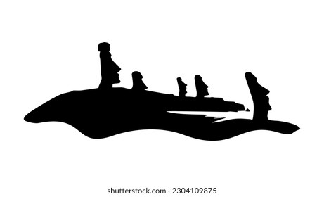 Osterinsel-Silhouette, hochwertige Vektorgrafik