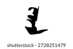 Easter Island statue, black isolated silhouette