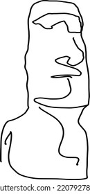 Easter Island statue continuous one line drawing. Isolated vector minimalist illustration.