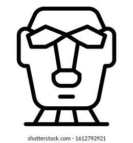 Easter island statue icon. Outline Easter island statue vector icon for web design isolated on white background