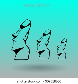 Easter island statues vector icon illustrarion