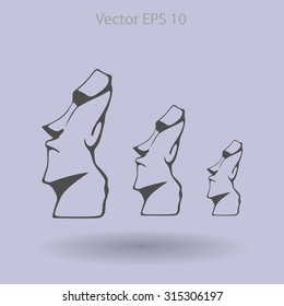 Easter island statues vector icon illustrarion