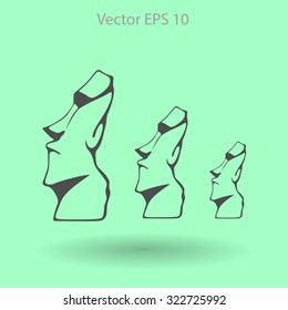 Easter island statues vector icon illustration