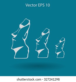Easter island statues vector icon illustrarion