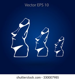 Easter island statues vector icon illustrarion