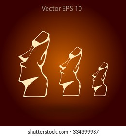 Easter island statues vector icon illustrarion