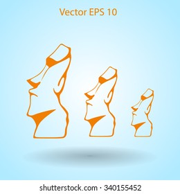 Easter island statues vector icon illustrarion