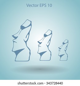Easter island statues vector icon illustrarion