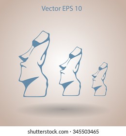 Easter island statues vector icon illustrarion