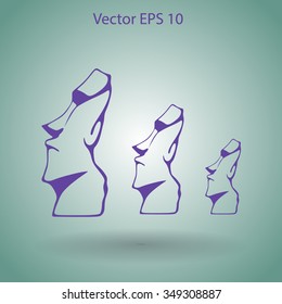 Easter island statues vector icon illustrarion