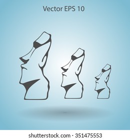 Easter island statues vector icon illustrarion
