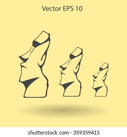 Easter island statues vector icon illustrarion
