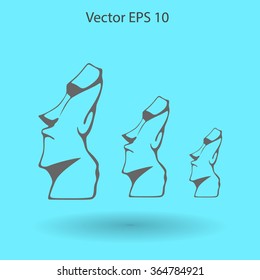 Easter island statues vector icon illustrarion