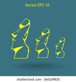 Easter island statues vector icon illustrarion