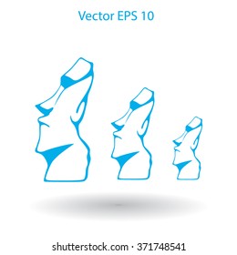 Easter island statues vector icon illustrarion