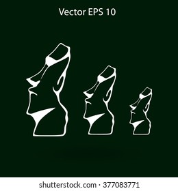 Easter island statues vector icon illustrarion