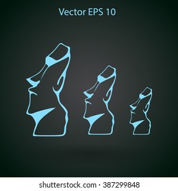 Easter island statues vector icon illustrarion