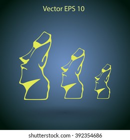 Easter island statues vector icon illustrarion