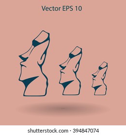 Easter island statues vector icon illustrarion