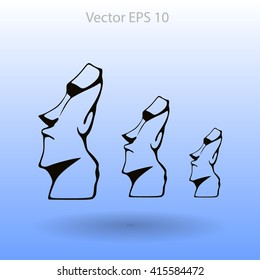 Easter island statues vector icon illustrarion