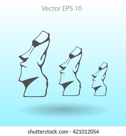 Easter island statues vector icon illustrarion