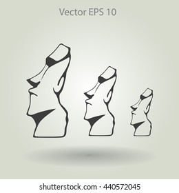 Easter island statues vector icon illustrarion