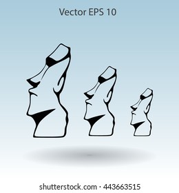 Easter island statues vector icon illustrarion