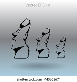 Easter island statues vector icon illustrarion