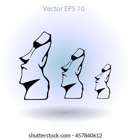Easter island statues vector icon illustrarion