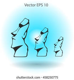 Easter island statues vector icon illustrarion