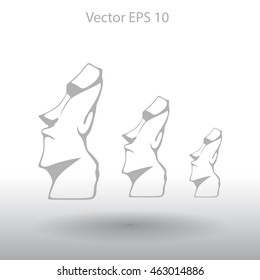 Easter island statues vector icon illustrarion