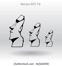 Easter island statues vector icon illustrarion
