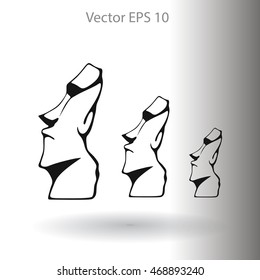 Easter island statues vector icon illustrarion