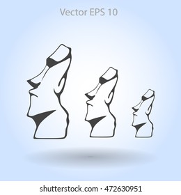 Easter island statues vector icon illustrarion