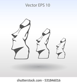 Easter island statues vector icon illustrarion