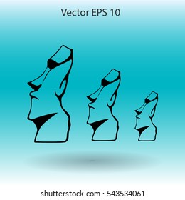 Easter island statues vector icon illustrarion