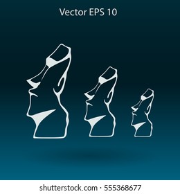 Easter island statues vector icon illustrarion