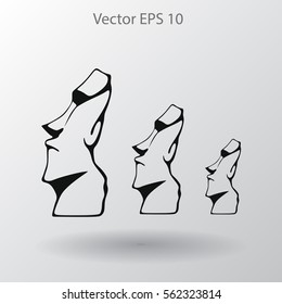 Easter Island Statues Vector Icon Illustrarion