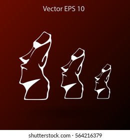 Easter island statues vector icon illustrarion