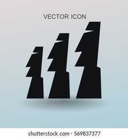 Easter island statues vector icon illustrarion