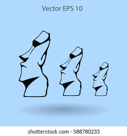 Easter island statues vector icon illustrarion