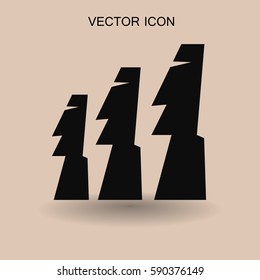 Easter island statues vector icon illustrarion