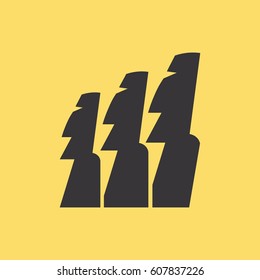 Easter island statues vector icon illustrarion