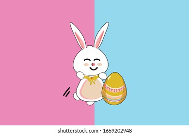 Easter Kawai Bunny Illustration Character
