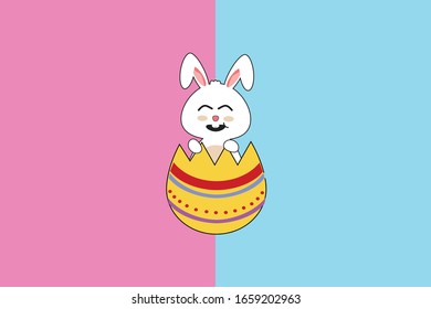 Easter Kawai Bunny Illustration Character