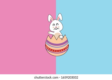 Easter Kawai Bunny Illustration Character