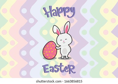 Easter Kawai Bunny Illustration Character